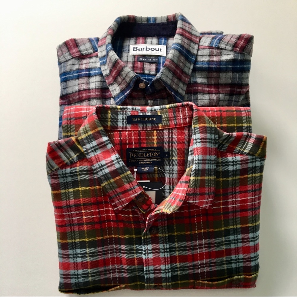 Pendleton & Barbour men’s flannel shirts. NWT